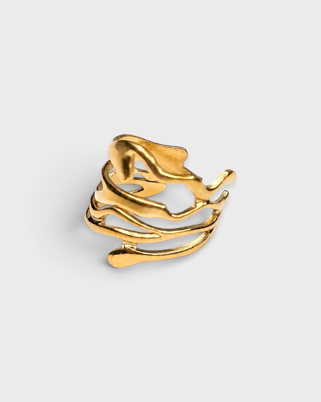 Freigeist – verstellbarer Edelstahl-Ring in Gold – Bild 1