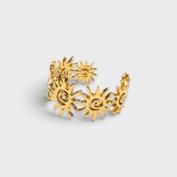 Kleine Sonnen – verstellbarer Ring aus 18K PVD-vergoldetem Edelstahl - Thumbnail Image 1