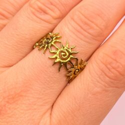 Kleine Sonnen – verstellbarer Ring aus 18K PVD-vergoldetem Edelstahl - Thumbnail Image 2