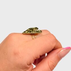 Big Heart Vibes – verstellbarer Edelstahl-Ring in Gold - Thumbnail Image 4