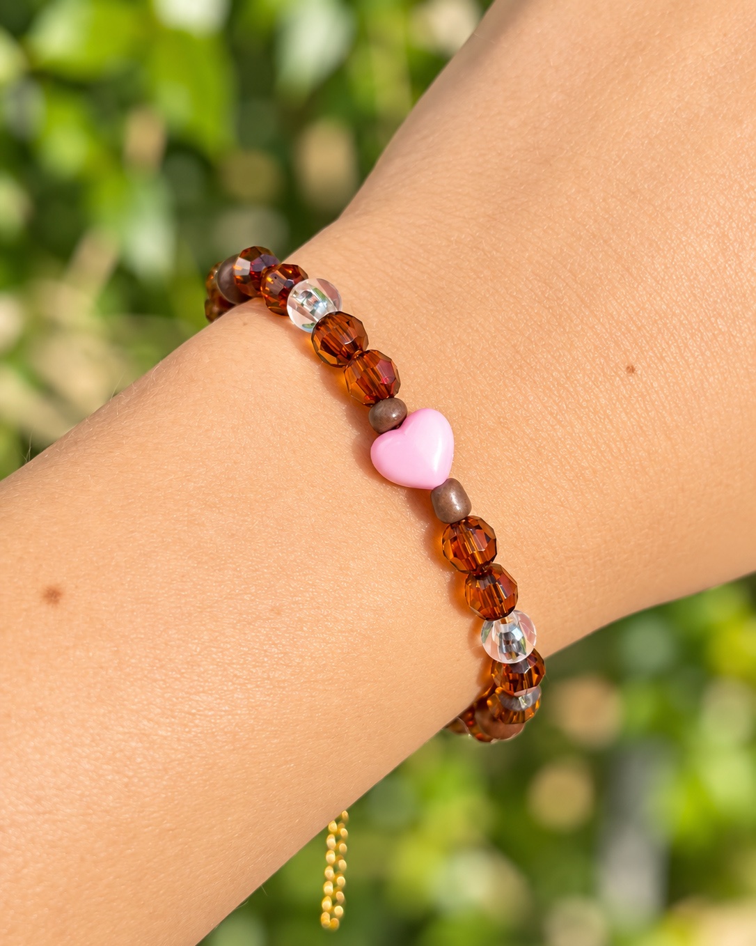 Herzenswärme – verstellbares Perlenarmband – Bild 3