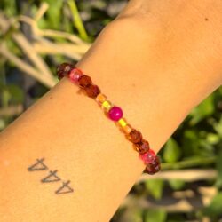 Pinkes Herbstglühen – verstellbares Perlenarmband - Thumbnail Image 5