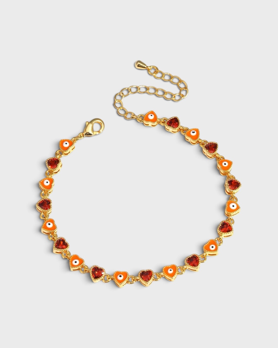 Herz-Zirkonia-Armband mit Nazar-Schutzauge – Bild 2