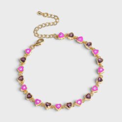 Herz-Zirkonia-Armband mit Nazar-Schutzauge - Thumbnail Image 3