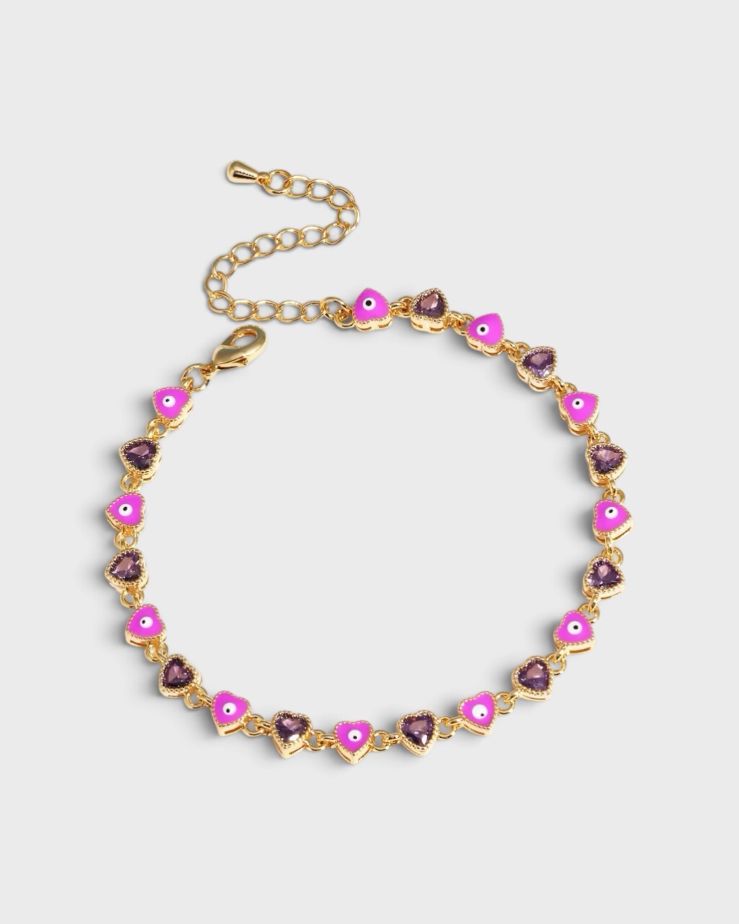 Herz-Zirkonia-Armband mit Nazar-Schutzauge – Bild 3