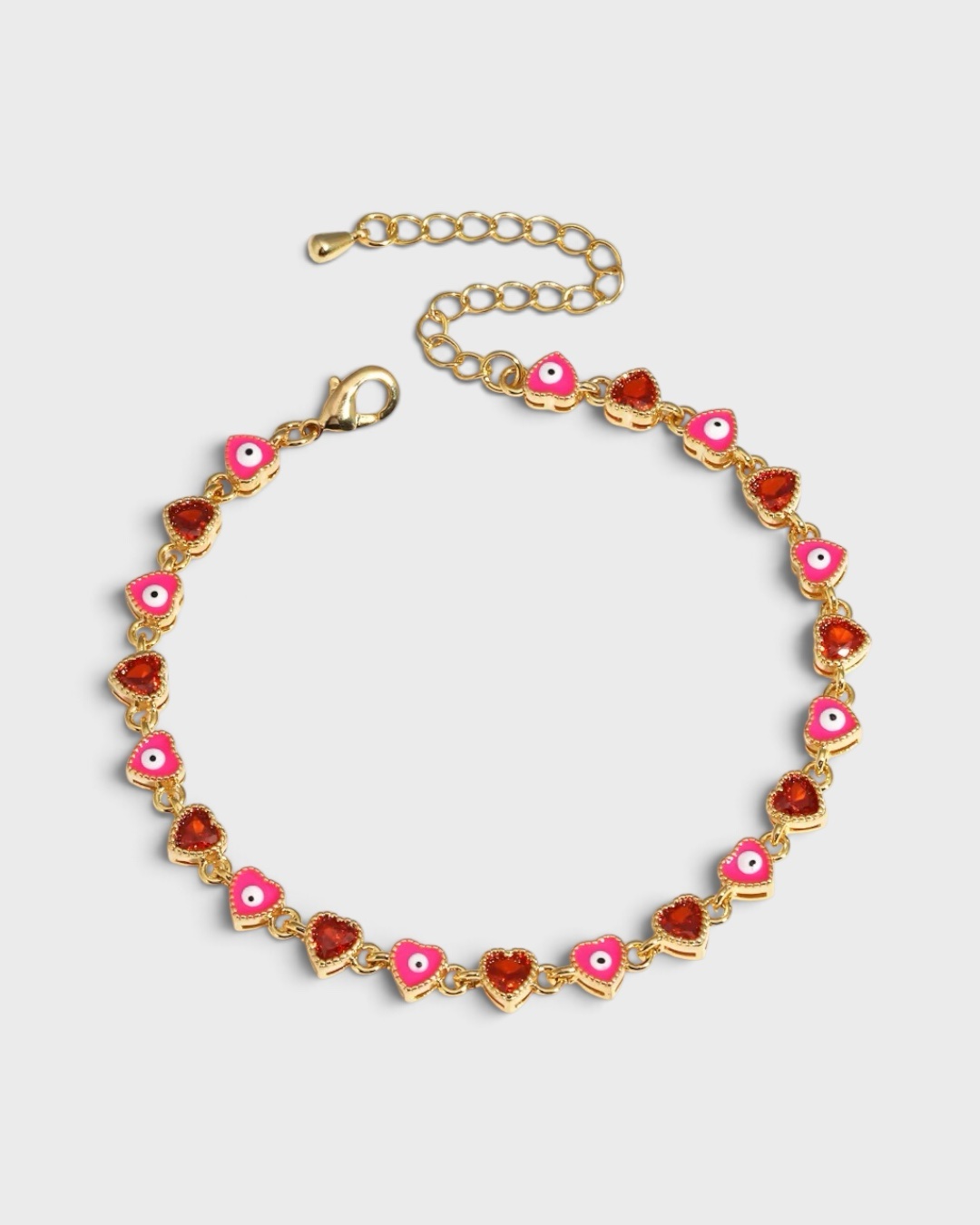 Herz-Zirkonia-Armband mit Nazar-Schutzauge – Bild 4