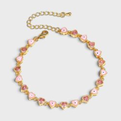 Herz-Zirkonia-Armband mit Nazar-Schutzauge - Thumbnail Image 5