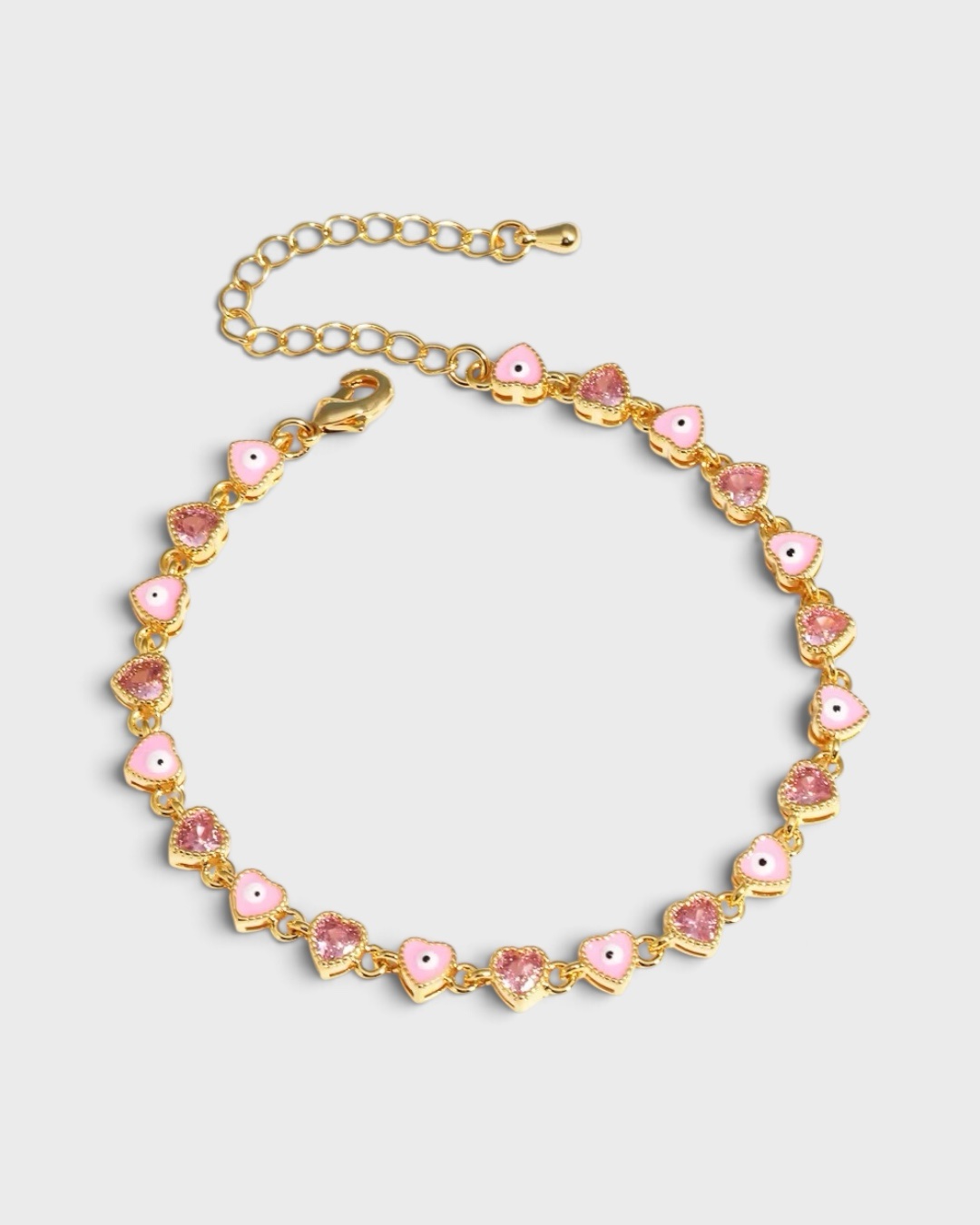 Herz-Zirkonia-Armband mit Nazar-Schutzauge – Bild 5