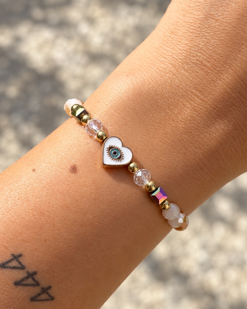 Schutzherz – verstellbares Armband mit Nazar-Auge – Bild 3