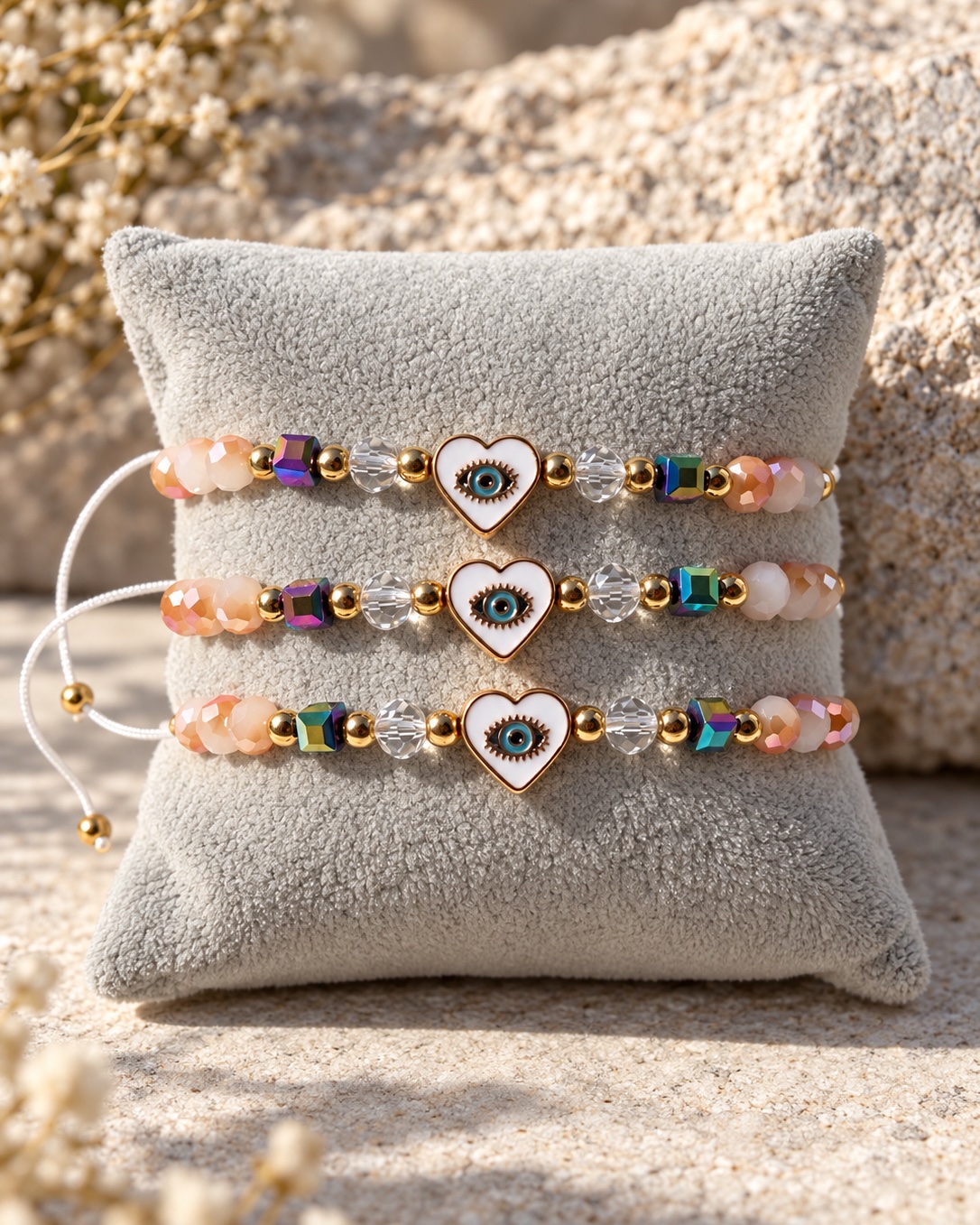 Schutzherz – verstellbares Armband mit Nazar-Auge – Bild 2
