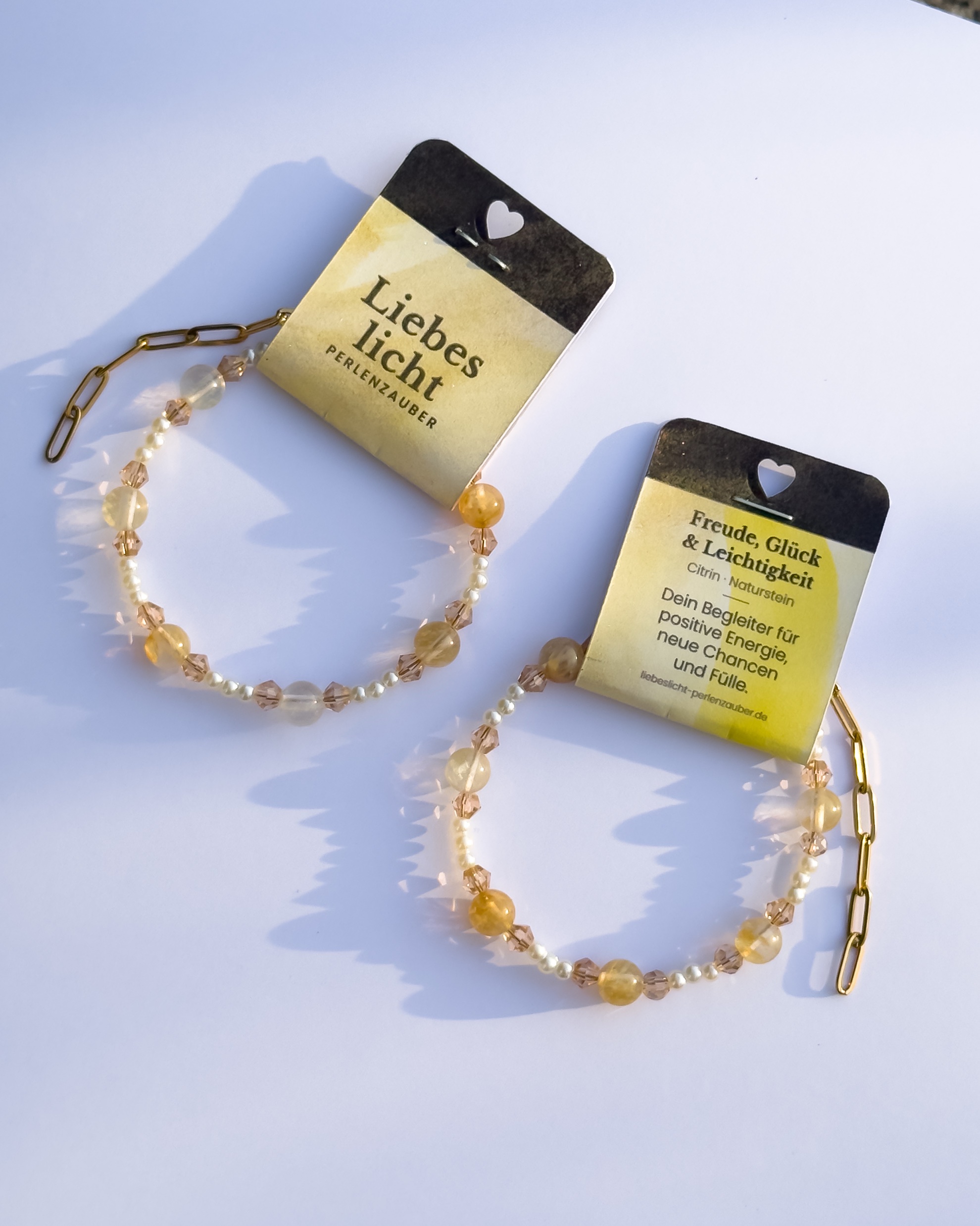 Freude, Glück & Leichtigkeit pur – Perlenarmband mit Citrin-Naturstein – Bild 4
