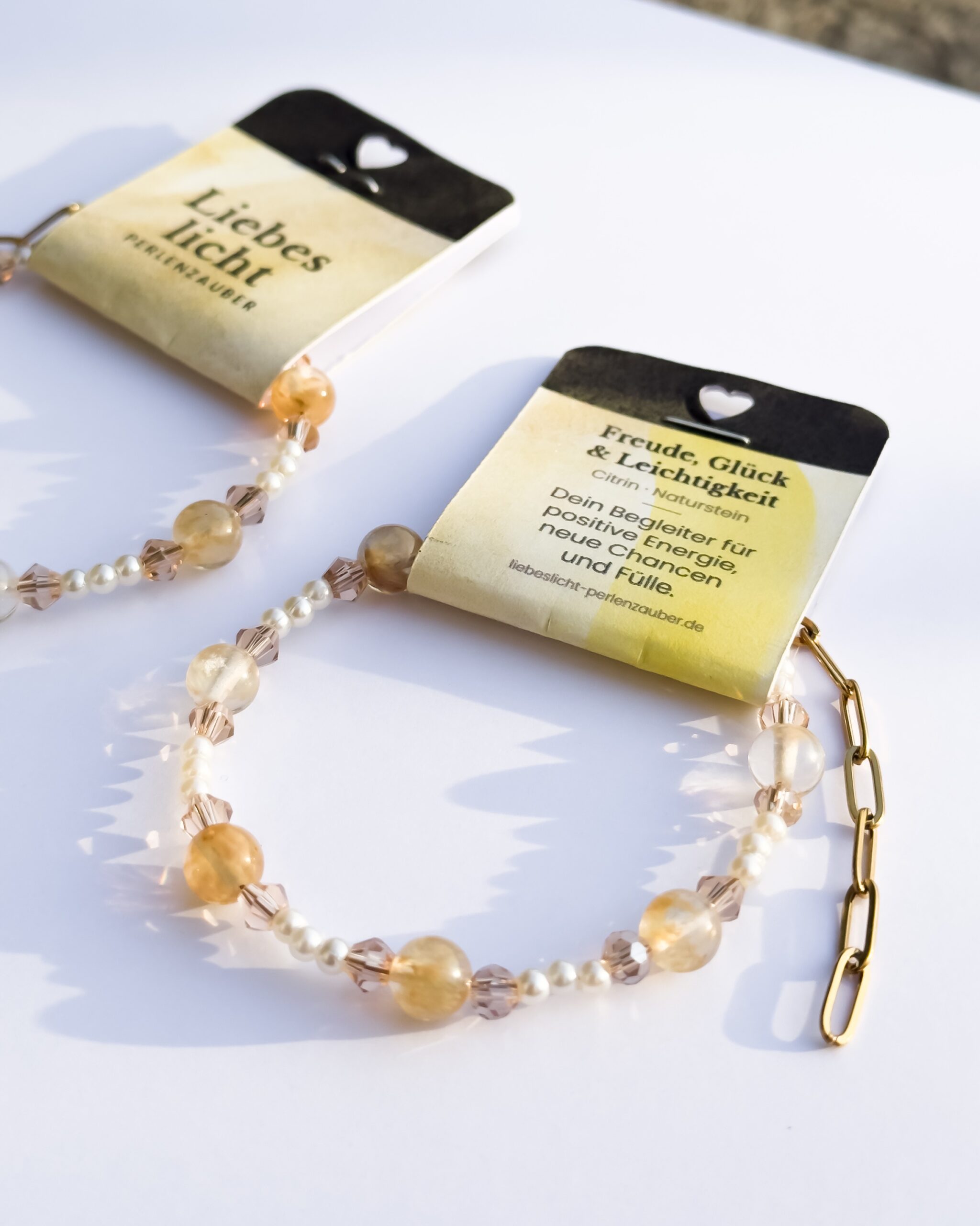 Freude, Glück & Leichtigkeit pur – Perlenarmband mit Citrin-Naturstein – Bild 2