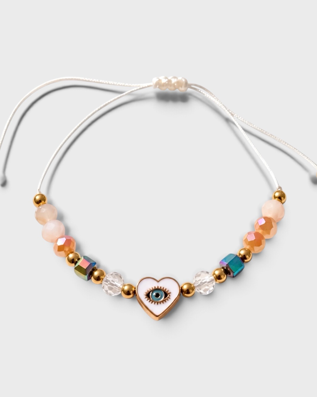 Schutzherz – verstellbares Armband mit Nazar-Auge – Bild 1